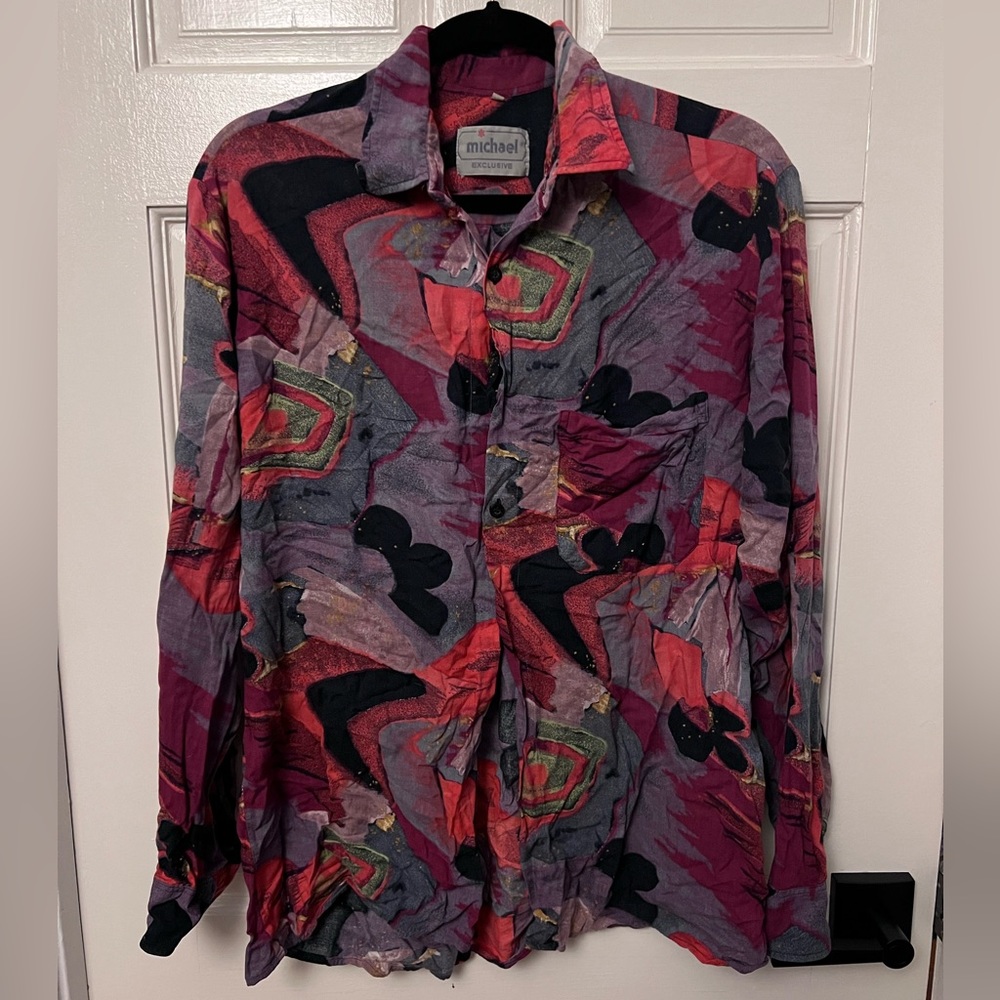Printed Vintage Button Down - image 1